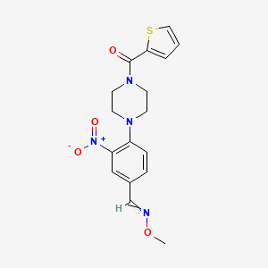 molecular formula C17H18N4O4S B1363695 [4-[4-(Methoxyiminomethyl)-2-nitrophenyl]piperazin-1-yl]-thiophen-2-ylmethanone 