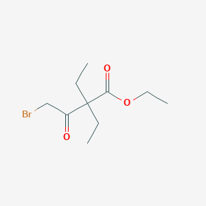 molecular formula C10H17BrO3 B13637223 Ethyl 4-bromo-2,2-diethyl-3-oxobutanoate CAS No. 99975-19-6