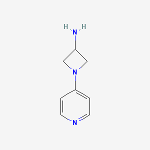 molecular formula C8H11N3 B13637378 1-(Pyridin-4-yl)azetidin-3-amine 