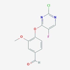 4-[(2-Chloro-5-fluoropyrimidin-4-YL)oxy]-3-methoxybenzaldehyde