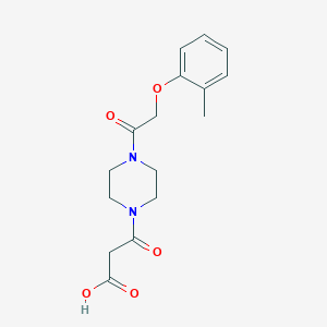 3-[4-[2-(2-Methylphenoxy)acetyl]piperazin-1-yl]-3-oxopropanoic acid