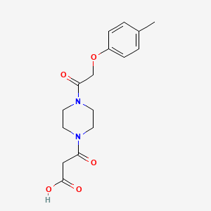 3-[4-[2-(4-Methylphenoxy)acetyl]piperazin-1-yl]-3-oxopropanoic acid