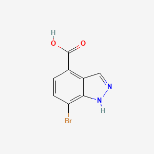 molecular formula C8H5BrN2O2 B13638180 7-bromo-1H-indazole-4-carboxylic acid 