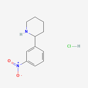 molecular formula C11H15ClN2O2 B13638211 2-(3-Nitrophenyl)piperidinehydrochloride 