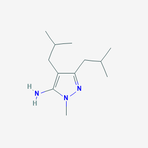 molecular formula C12H23N3 B13638332 3,4-Diisobutyl-1-methyl-1h-pyrazol-5-amine 