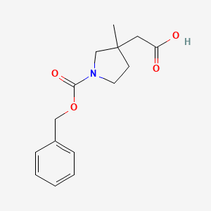 molecular formula C15H19NO4 B13638408 2-{1-[(Benzyloxy)carbonyl]-3-methylpyrrolidin-3-yl}acetic acid 