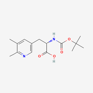 molecular formula C15H22N2O4 B13638453 (S)-2-((tert-Butoxycarbonyl)amino)-3-(5,6-dimethylpyridin-3-yl)propanoic acid 