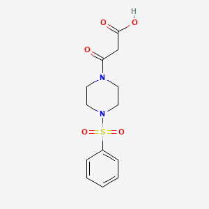 3-[4-(Benzenesulfonyl)piperazin-1-yl]-3-oxopropanoic acid