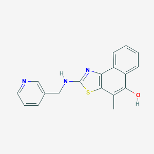 molecular formula C18H15N3OS B136385 Naphtho[1,2-d]thiazol-5-ol,4-methyl-2-[(3-pyridinylmethyl)amino]- CAS No. 145096-28-2