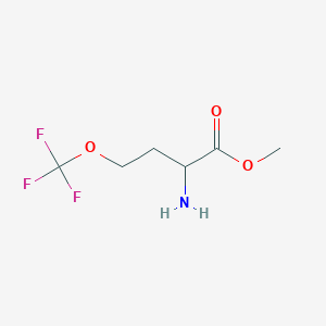 molecular formula C6H10F3NO3 B13638526 Methyl o-(trifluoromethyl)homoserinate 