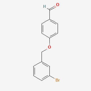 molecular formula C14H11BrO2 B1363859 4-[(3-溴苄基)氧基]苯甲醛 CAS No. 588676-02-2