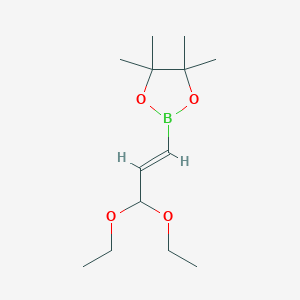 molecular formula C13H25BO4 B136390 3,3-DIETHOXY-1-PROPENYLBORONIC ACID PINACOL ESTER CAS No. 153737-25-8