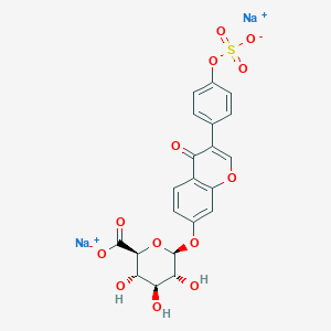 disodium;(2S,3S,4S,5R,6S)-3,4,5-trihydroxy-6-[4-oxo-3-(4-sulfonatooxyphenyl)chromen-7-yl]oxyoxane-2-carboxylate