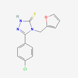 molecular formula C13H10ClN3OS B1363911 5-(4-chlorophenyl)-4-(2-furylmethyl)-4H-1,2,4-triazole-3-thiol CAS No. 537017-38-2