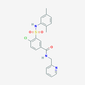 molecular formula C21H20ClN3O3S B1363918 4-chloro-3-[(2,5-dimethylphenyl)sulfamoyl]-N-(pyridin-2-ylmethyl)benzamide 