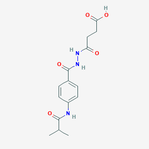 molecular formula C15H19N3O5 B1363919 4-{2-[4-(Isobutyrylamino)benzoyl]hydrazino}-4-oxobutanoic acid 