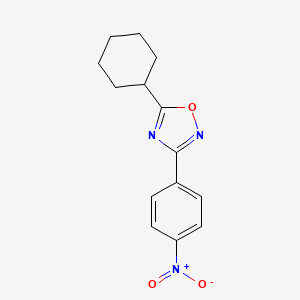molecular formula C14H15N3O3 B1363927 5-Cyclohexyl-3-(4-nitrophenyl)-1,2,4-oxadiazole CAS No. 54608-93-4