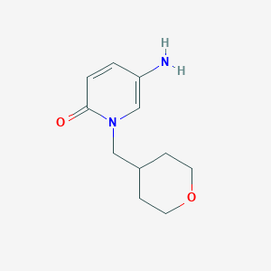 molecular formula C11H16N2O2 B13639371 5-Amino-1-((tetrahydro-2h-pyran-4-yl)methyl)pyridin-2(1h)-one 