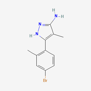 molecular formula C11H12BrN3 B13639568 3-(4-Bromo-2-methylphenyl)-4-methyl-1h-pyrazol-5-amine 