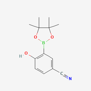 molecular formula C13H16BNO3 B13639595 4-Hydroxy-3-(4,4,5,5-tetramethyl-1,3,2-dioxaborolan-2-YL)benzonitrile 