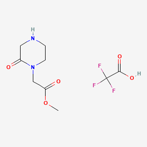 molecular formula C9H13F3N2O5 B13639663 Methyl2-(2-oxopiperazin-1-yl)acetate,trifluoroaceticacid 