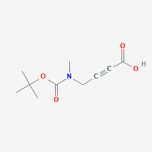 molecular formula C10H15NO4 B13639737 4-{[(Tert-butoxy)carbonyl](methyl)amino}but-2-ynoicacid 