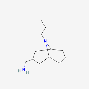 molecular formula C12H24N2 B13639811 {9-Propyl-9-azabicyclo[3.3.1]nonan-3-yl}methanamine 