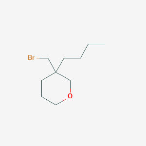 molecular formula C10H19BrO B13639836 3-(Bromomethyl)-3-butyltetrahydro-2h-pyran 