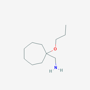 molecular formula C11H23NO B13639872 (1-Propoxycycloheptyl)methanamine 