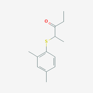 molecular formula C13H18OS B13639954 2-((2,4-Dimethylphenyl)thio)pentan-3-one 