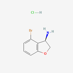 molecular formula C8H9BrClNO B13639989 (R)-4-Bromo-2,3-dihydrobenzofuran-3-amine hydrochloride 