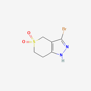 molecular formula C6H7BrN2O2S B13640026 3-Bromo-1,4,6,7-tetrahydrothiopyrano[4,3-c]pyrazole 5,5-dioxide 