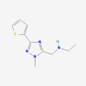 molecular formula C10H14N4S B13640084 n-((1-Methyl-3-(thiophen-2-yl)-1h-1,2,4-triazol-5-yl)methyl)ethanamine 
