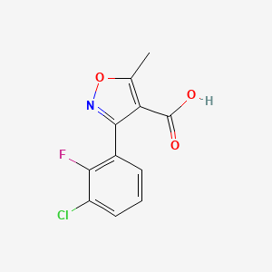 molecular formula C11H7ClFNO3 B13640114 3-(3-Chloro-2-fluorophenyl)-5-methylisoxazole-4-carboxylic acid 