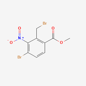 molecular formula C9H7Br2NO4 B13640138 Methyl 4-bromo-2-(bromomethyl)-3-nitrobenzoate 