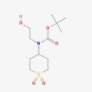 molecular formula C12H23NO5S B13640222 tert-Butyl (1,1-dioxidotetrahydro-2H-thiopyran-4-yl)(2-hydroxyethyl)carbamate 