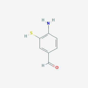 molecular formula C7H7NOS B13640236 4-Amino-3-mercaptobenzaldehyde 