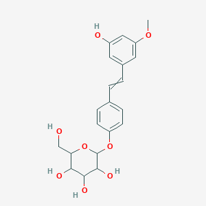 molecular formula C21H24O8 B13640250 beta-D-Glucopyranoside, 4-[2-(3-hydroxy-5-methoxyphenyl)ethenyl]phenyl, (E)-; 4-[(1E)-2-(3-Hydroxy-5-methoxyphenyl)ethenyl]phenyl beta-D-glucopyranoside 