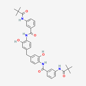 3-(2,2-dimethylpropanoylamino)-N-[4-[[4-[[3-(2,2-dimethylpropanoylamino)benzoyl]amino]-3-hydroxyphenyl]methyl]-2-hydroxyphenyl]benzamide