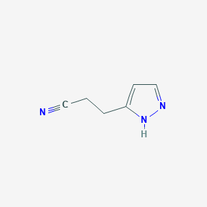 molecular formula C6H7N3 B13640542 Cyanoethylpyrazole 