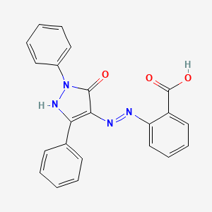 molecular formula C22H16N4O3 B1364058 2-[(2E)-2-(5-oxo-1,3-diphenyl-1,5-dihydro-4H-pyrazol-4-ylidene)hydrazinyl]benzoic acid 