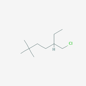 molecular formula C10H21Cl B13640612 5-(Chloromethyl)-2,2-dimethylheptane 