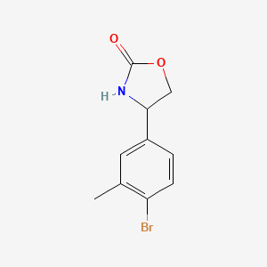 molecular formula C10H10BrNO2 B13640620 4-(4-Bromo-3-methylphenyl)oxazolidin-2-one 