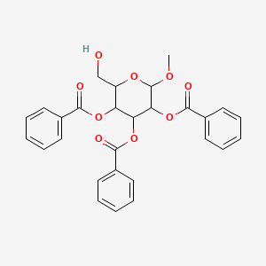 molecular formula C28H26O9 B13640689 Methyl 2,3,6-tri-O-benzoyl-a-D-glucopyranoside 