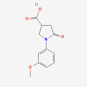 molecular formula C12H13NO4 B1364078 1-(3-甲氧基苯基)-5-氧代吡咯烷-3-甲酸 CAS No. 63674-47-5
