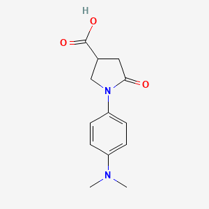 molecular formula C13H16N2O3 B1364080 1-(4-(Dimethylamino)phenyl)-5-oxopyrrolidine-3-carboxylic acid CAS No. 346644-26-6