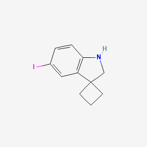 molecular formula C11H12IN B13640819 5'-Iodospiro[cyclobutane-1,3'-indoline] 