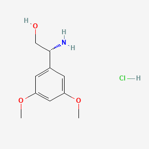 molecular formula C10H16ClNO3 B13640887 (R)-2-Amino-2-(3,5-dimethoxyphenyl)ethan-1-ol hydrochloride 