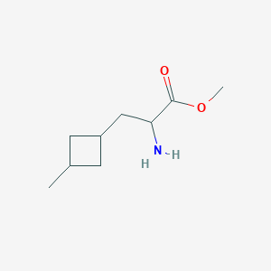 molecular formula C9H17NO2 B13641247 2-Amino-3-(cis-3-methyl-cyclobutyl)-propionic acid methyl ester 
