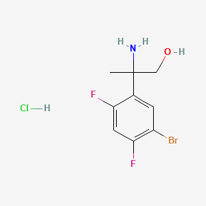 molecular formula C9H11BrClF2NO B13641887 2-Amino-2-(5-bromo-2,4-difluorophenyl)propan-1-ol hydrochloride 